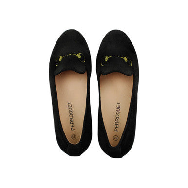 Girls Embroidered Smoking Shoe