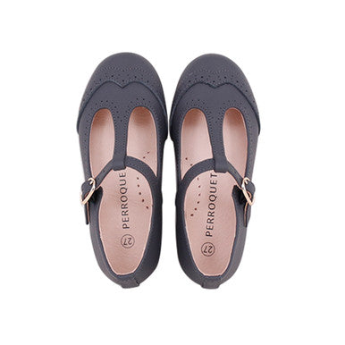 Wingtip T-strap Mary Jane