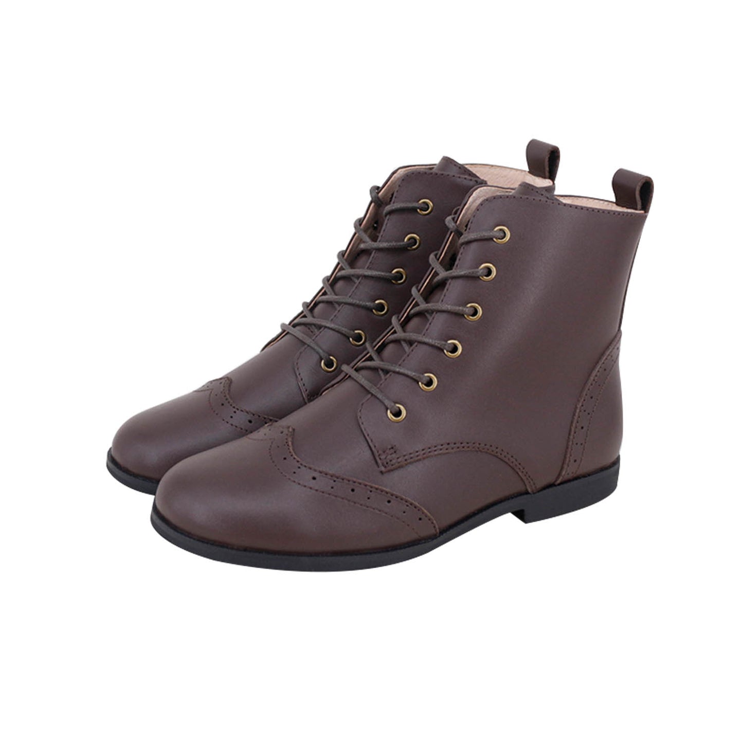 Lace Up Bootie Leather - Brown