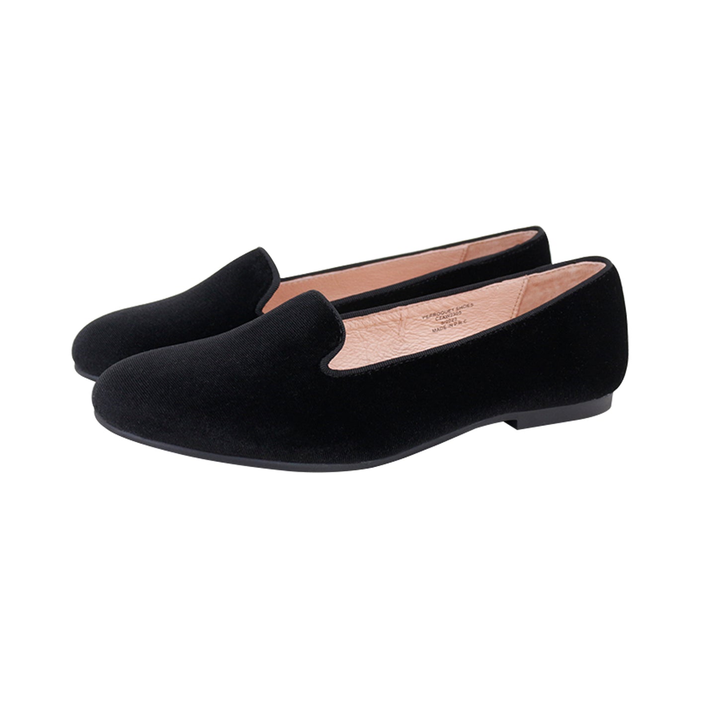 Teen Girls Smoking Shoe Black Velvet