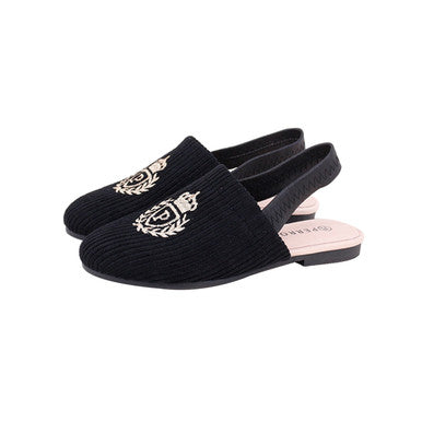 Embroidered Sling Back
