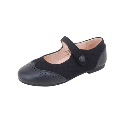 Wingtip Mary Jane Flannel /Leather