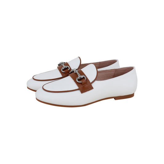 Chain Hard Penny Loafer | White/Luggage